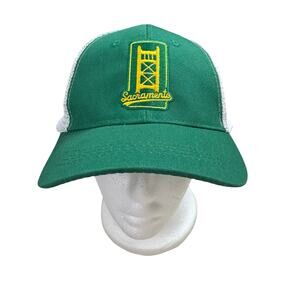 Sacramento A’s Baseball Cap Green Gold White Mesh SnapBack Tower Bridge